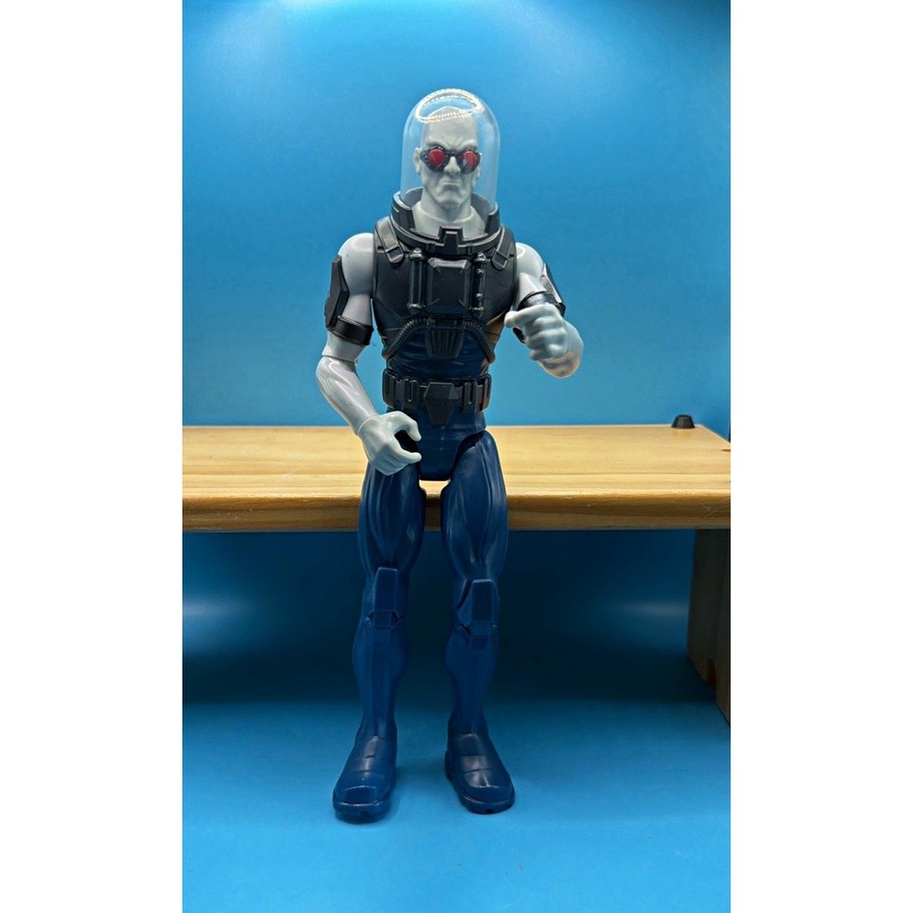 DC Comics Mr Freeze 12 Inch Action Figure Blue Black Tactical Vest Clear Helmet